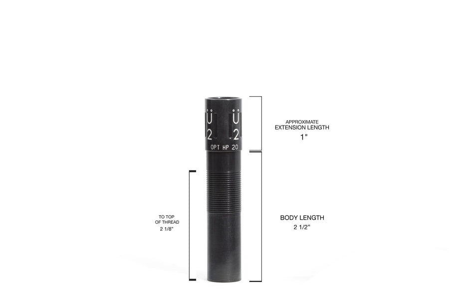 Beretta OPTIMA HP choke tube, 20 gauge choke tube, featherlite choke tube, competition choke tube, muller choke tube, Shotgun choke tube, hunting choke tube, competitive shooting choke tube, skeet shooting choke tube, trap shooting choke tube, clay shooting choke tube