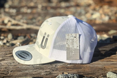 *CAP* U MULTICAM ALPINE Muller Chokes Hunting Cap. Front:  Multicam Alpine, Back: White Trucker Mesh