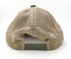 *CAP* Brown Muller Chokes Shotgunning Cap. Front: Khaki Logo, Back: Khaki Mesh