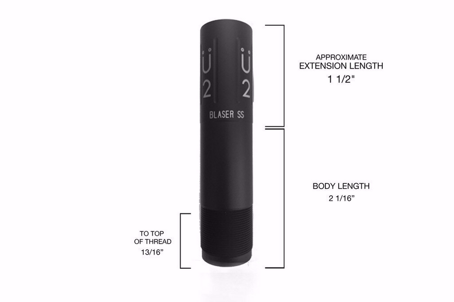 BLASER choke tube, 12 gauge choke tube, stainless steel choke tube, ceramic choke tube, competition choke tube, muller choke tube, Shotgun choke tube, hunting choke tube, competitive shooting choke tube, skeet shooting choke tube, trap shooting choke tube, clay shooting choke tube 