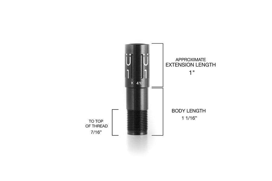 Krieghoff K410 choke tube, 410 gauge choke tube, featherlite choke tube, competition choke tube, muller choke tube, Shotgun choke tube, hunting choke tube, competitive shooting choke tube, skeet shooting choke tube, trap shooting choke tube, clay shooting choke tube 